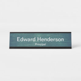 Einfaches Grau-Namensschild im Chalkboard-Look Schreibtischnamensplakette