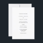 Einfaches graues Design - 3x5 Einladung zur Hochze<br><div class="desc">Modernes Glam aus dem Mittelalter - Einladung zur Hochzeit</div>