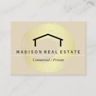 Einfaches (graues) / House-Logo Visitenkarte