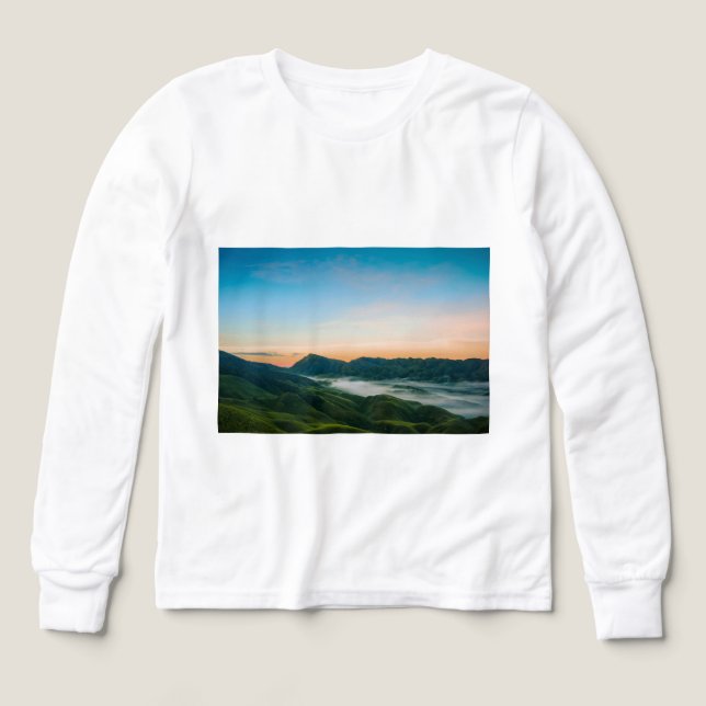 Einfaches, graues Langarm-T-Shirt – Soft Crew (Design Vorderseite)
