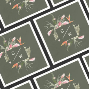 Einfaches Gree Wedding Paper für tropische Blütenb Serviette