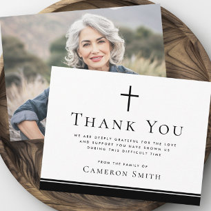 Einfaches grenzübergreifendes Beileid-Foto Dankeskarte