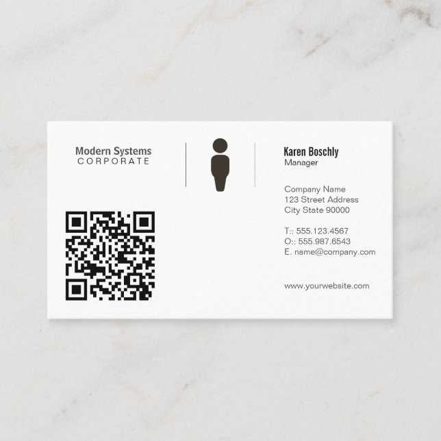 Einfaches Grid | QR-Code Visitenkarte (Vorderseite)