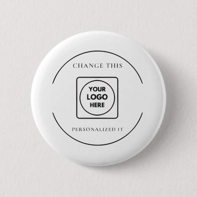 Einfaches großes minimalistisches Geschäftslogo in Button (Vorderseite)
