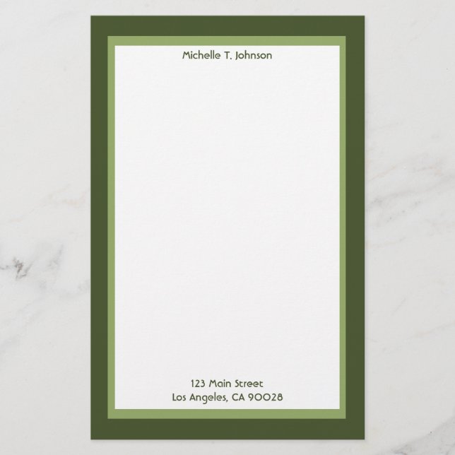 einfaches Grün Briefpapier (Vorderseite)