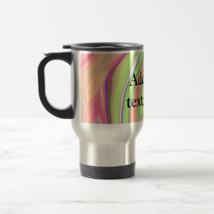 Einfaches grün orange Aquarell fügen Sie Ihren Tex Reisebecher