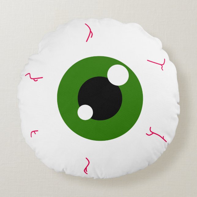 Einfaches grünes Auge Rundes Kissen (Vorderseite)