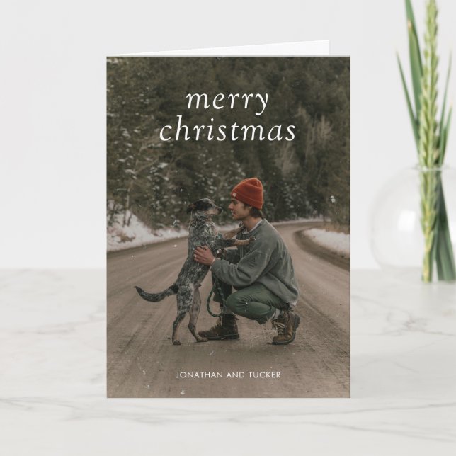 Einfaches grünes Foto Modernes Weihnachten (Vorderseite)