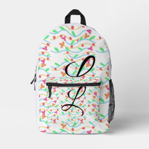 Einfaches grünes lila Aquarell fügen Sie Ihr Monog Bedruckter Rucksack