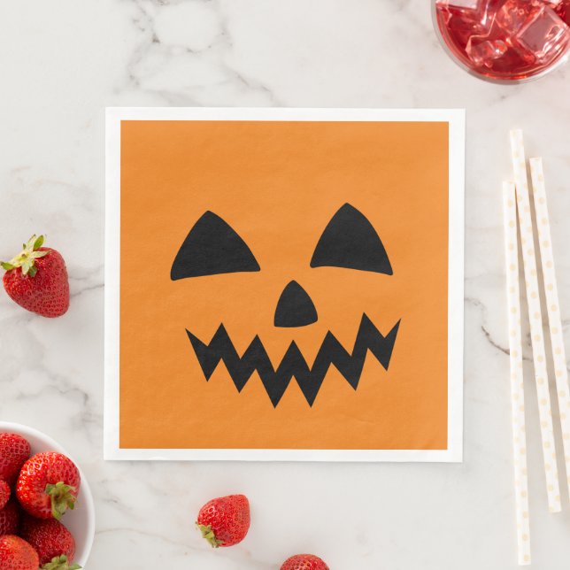 Einfaches Halloween-Kürbisgesichtsgeister beängsti Serviette (Beispiel)
