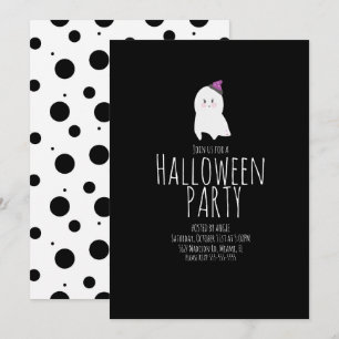 Einfaches Halloween-Niedlich Ghost-Geburtstagsfest Einladung