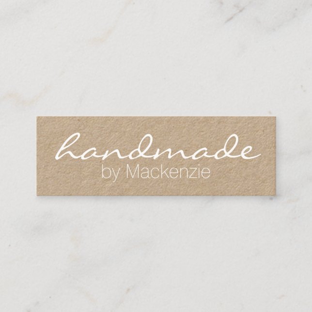 Einfaches handgemachtes Handwerk Kraftpapiers Mini Visitenkarte (Vorderseite)