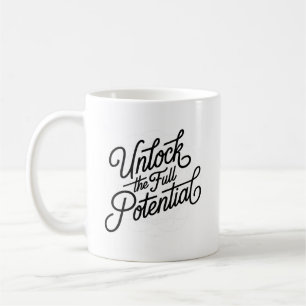 Einfaches Handlettering erschließt das volle Poten Kaffeetasse