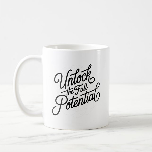 Einfaches Handlettering erschließt das volle Poten Kaffeetasse (Links)