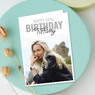 Einfaches Happy Birthday Anniversary Foto Karte