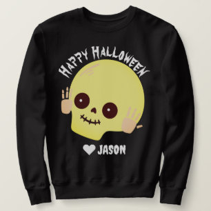 Einfaches Happy Halloween-Boo-Kürbis Sweatshi Sweatshirt