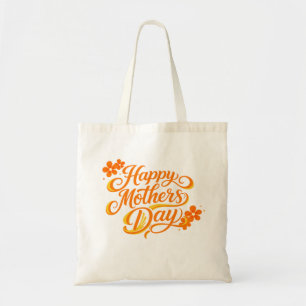 Einfaches Happy Mother's Day Florale Kalligrafie Tragetasche