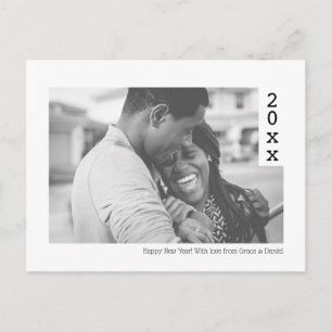 Einfaches Happy New Year Foto Personalisiert Postkarte