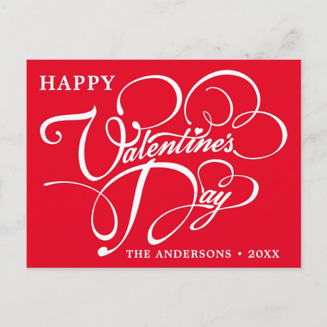 Einfaches Happy Valentines Day Foto Postkarte (Vorderseite)
