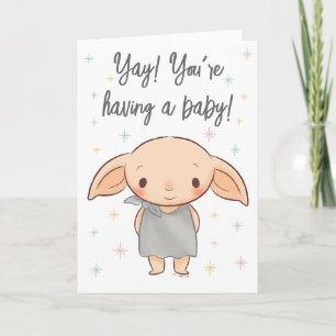 Einfaches Harry Potter - Dobby Baby Shower Karte