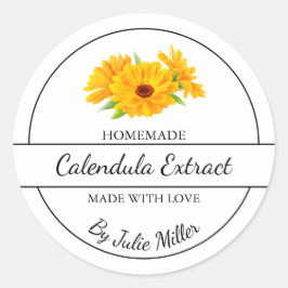 Einfaches, hausgemachte Calendula-Extraktionslabel Runder Aufkleber