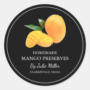 Einfaches, hausgemachte Mango-Reserven-Label Runder Aufkleber