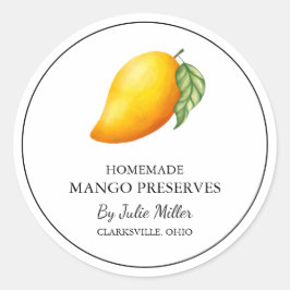 Einfaches, hausgemachte Mango-Reserven-Label Runder Aufkleber