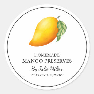 Einfaches, hausgemachte Mango-Reserven-Label Runder Aufkleber
