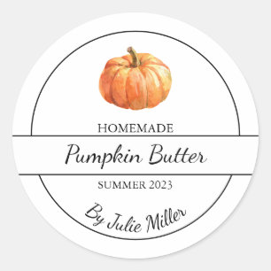 Einfaches, hausgemachte Pumpkammbutter-Etikett Runder Aufkleber