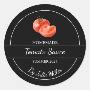 Einfaches, hausgemachte Tomato Sauce Label Runder Aufkleber