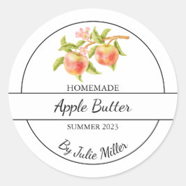 Einfaches hausgemachtes Applet-Butterlabel Runder Aufkleber