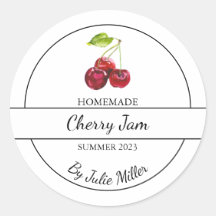 Einfaches, hausgemachtes Cherry-Jam-Label