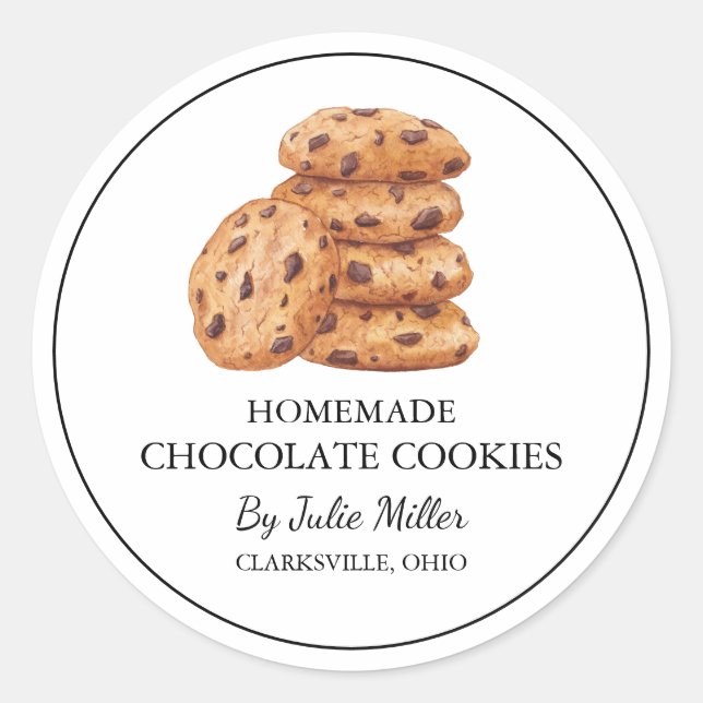 Einfaches, hausgemachtes Cookie-Label Runder Aufkleber (Vorderseite)