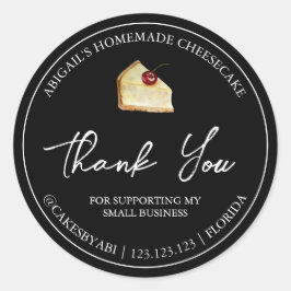 Einfaches hausgemachtes Dessert Cheesecake Danke L Runder Aufkleber