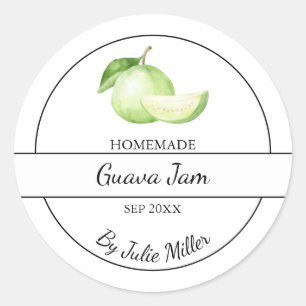 Einfaches, hausgemachtes Guava-Jam-Label Runder Aufkleber
