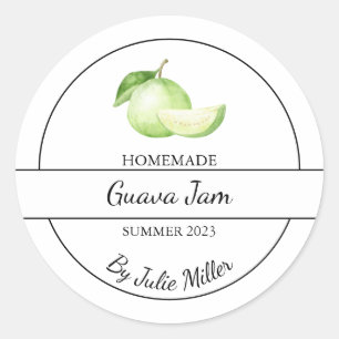 Einfaches, hausgemachtes Guava-Jam-Label Runder Aufkleber