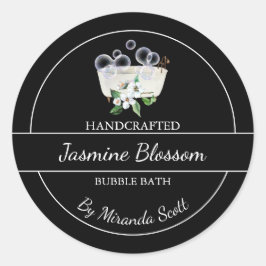Einfaches hausgemachtes Jasmine-Bubenkathetikett Runder Aufkleber