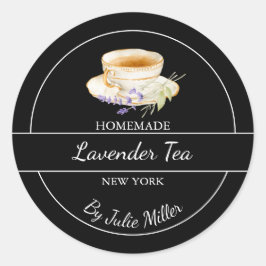 Einfaches, hausgemachtes Lavendelteetikett Runder Aufkleber