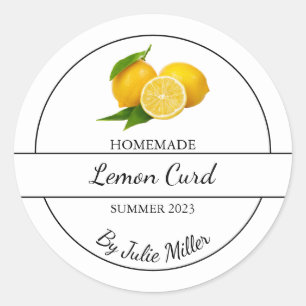 Einfaches hausgemachtes Lemon Curd Label Runder Aufkleber