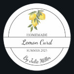 Einfaches hausgemachtes Lemon Curd Label Runder Aufkleber<br><div class="desc">Speziell für Sie!</div>
