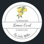 Einfaches hausgemachtes Lemon Curd Label Runder Aufkleber<br><div class="desc">Speziell für Sie!</div>