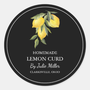 Einfaches hausgemachtes Lemon Curd Label Runder Aufkleber