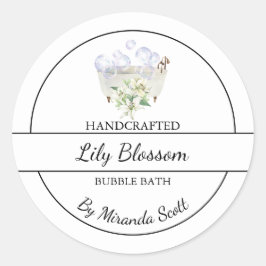Einfaches hausgemachtes Lily-Bubble-Label Runder Aufkleber