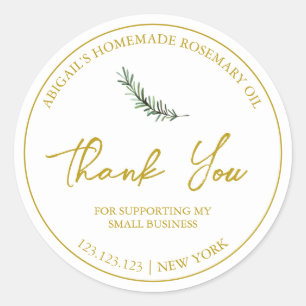 Einfaches, hausgemachtes Rosemary Oil-Dankeschön-L Runder Aufkleber