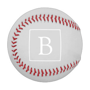 Einfaches hellgraues Monogramm Baseball