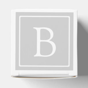 Einfaches hellgraues Monogramm Geschenkschachtel