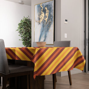 Einfaches Herbst Orange Strip Muster Tischdecke