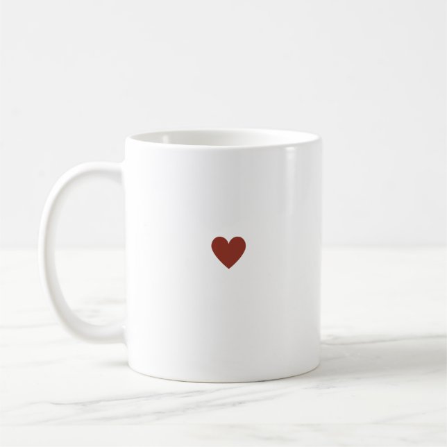 Einfaches Herz Burgund Maroon Moderner Minimaler C Kaffeetasse (Links)