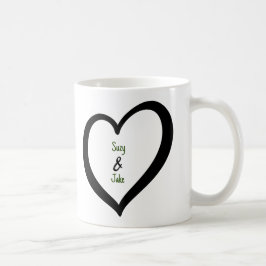 Einfaches Herz der Valentine Monogram Kaffeetasse