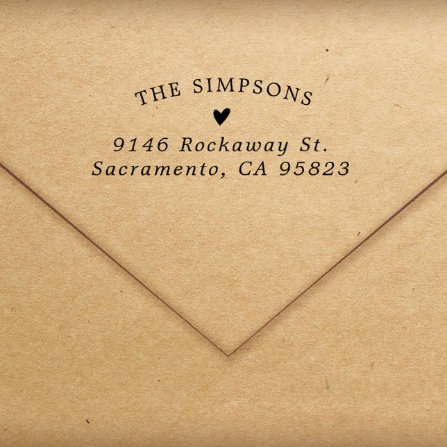 Einfaches Herz Elegante Rücksendeadresse Gummistempel (Von Creator hochgeladen)